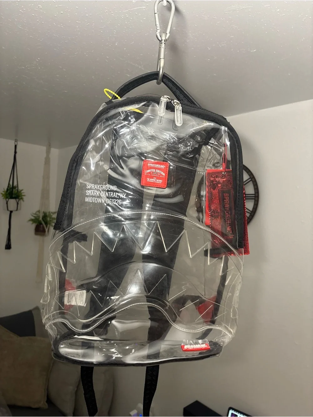 NWT Sprayground Shark Central Clear DLX Backpack